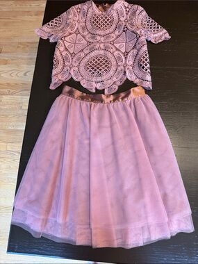 Mia Joy 2pc Girls' Lace Top & Tulle Skirt Set